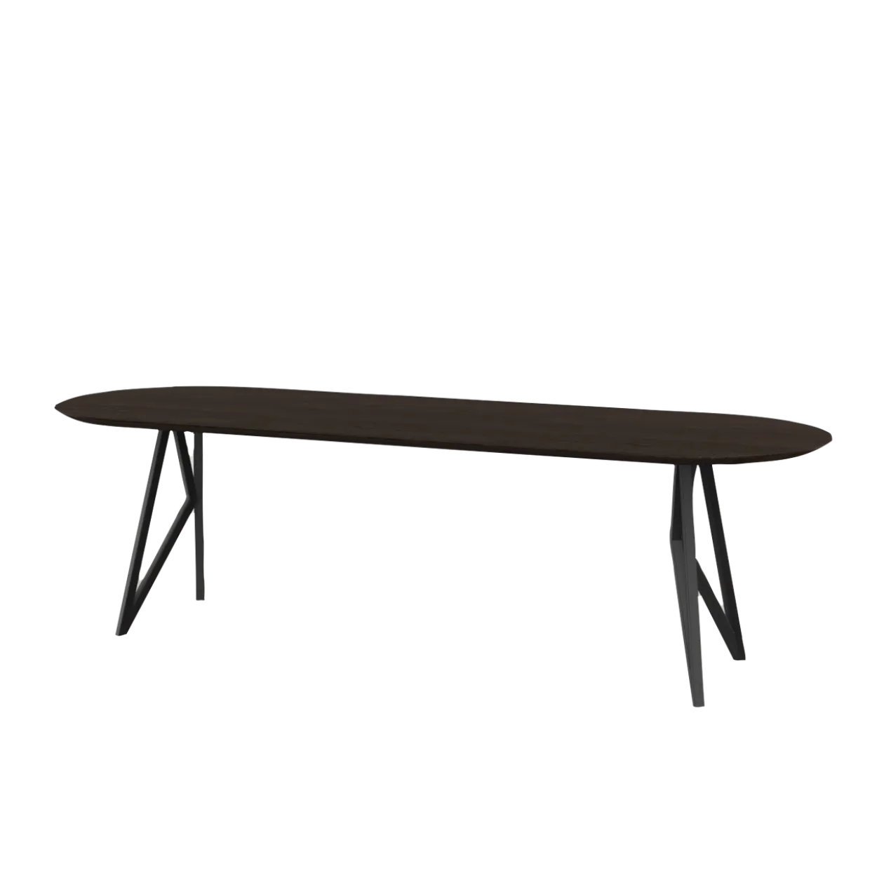 Studio HENK tafel Butterfly Plat ovaal - zwart frame, gerook