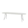 Studio HENK tafel Butterfly Plat ovaal - wit frame, HPL Fenix bianco kos 220 x 90 | HPL Fenix Bianco Kos | Rechte Rand | Frame Wit