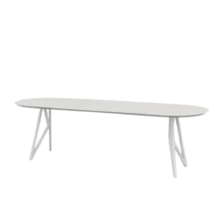 Studio HENK tafel Butterfly Plat ovaal - wit frame, HPL Feni