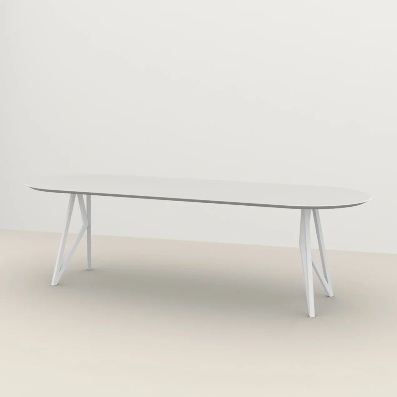 Studio HENK tafel Butterfly Plat ovaal - wit frame, HPL Feni