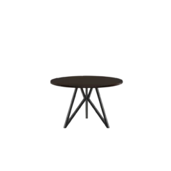 Studio HENK tafel Butterfly Rond Tripod - zwart frame, gerookte beits ⌀100 | Gerookte Beits | Rechte Rand | Frame Zwart