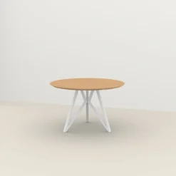 Studio HENK tafel Butterfly Rond Tripod - wit frame, hardwax