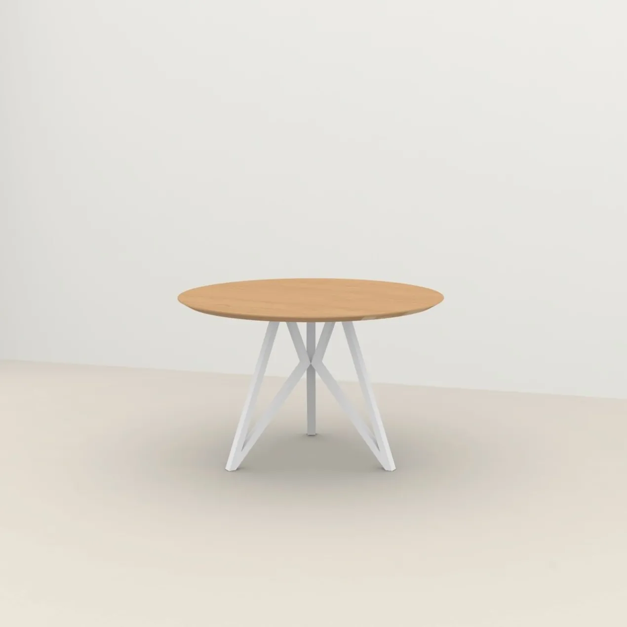 Studio HENK tafel Butterfly Rond Tripod - wit frame, hardwax