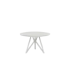Studio HENK tafel Butterfly Rond Tripod - wit frame, HPL Fenix bianco kos ⌀110 | HPL Fenix Bianco Kos | Rechte Rand | Frame Wit