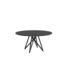 Studio HENK tafel Butterfly Rond Quadpod - zwart frame, zwarte beits ⌀140 | Zwarte Beits | Rechte Rand | Frame Zwart
