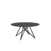 Studio HENK tafel Butterfly Rond QuadpodXL - zwart frame, zwarte beits ⌀170 | Zwarte Beits | Verjongde Rand | Frame Zwart