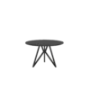 Studio HENK tafel Butterfly Rond Tripod - zwart frame, zwarte beits ⌀120 | Zwarte Beits | Rechte Rand | Frame Zwart