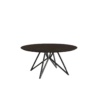 Studio HENK tafel Butterfly Rond QuadpodXL - zwart frame, gerookte beits ⌀180 | Gerookte Beits | Verjongde Rand | Frame Zwart
