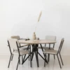 Studio HENK tafel Butterfly Rond QuadpodXL - wit frame, hardwax light 3041 ⌀180 | HWO NL 3041 | Verjongde Rand | Frame Wit