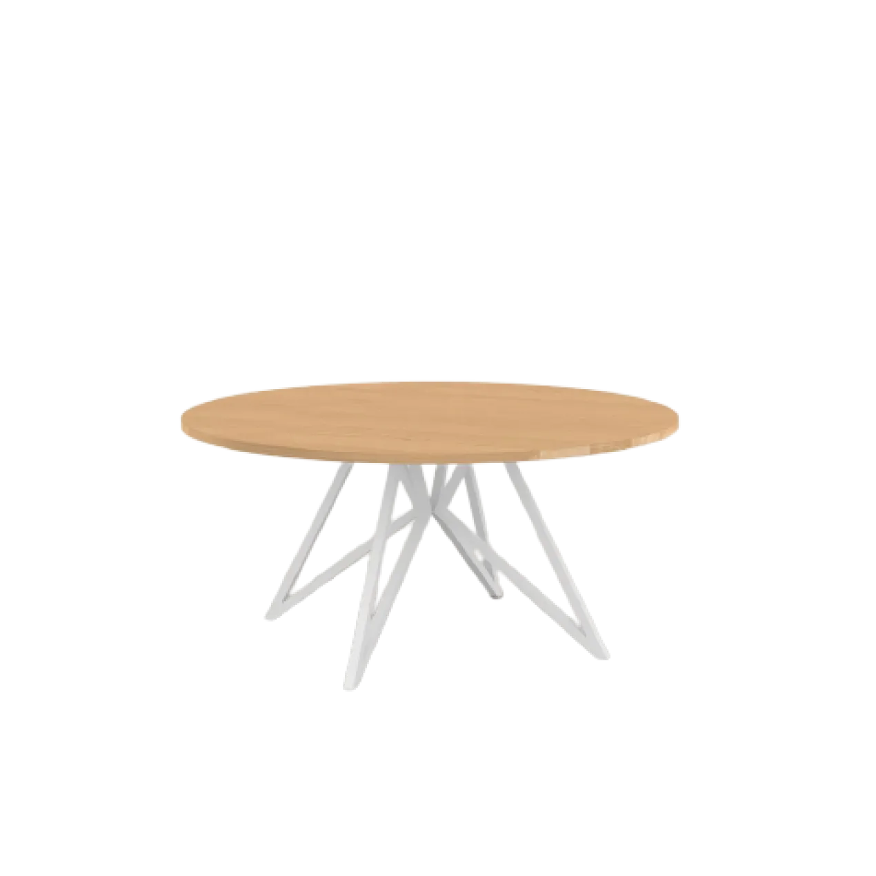 Studio HENK tafel Butterfly Rond QuadpodXL - wit frame, hardwax light 3041 ⌀180 | HWO NL 3041 | Rechte Rand | Frame Wit
