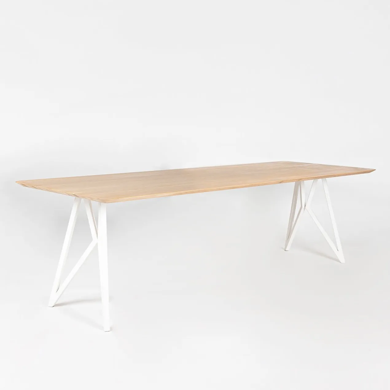 Studio HENK tafel Butterfly Rechthoekig - wit frame, HPL Fenix bianco kos 240 x 90 | HPL Fenix Bianco Kos | Rechte Rand | Frame Wit
