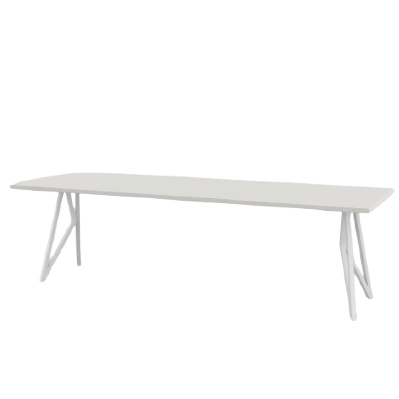 Studio HENK tafel Butterfly Rechthoekig - wit frame, HPL Fenix bianco kos 220 x 90 | HPL Fenix Bianco Kos | Rechte Rand | Frame Wit