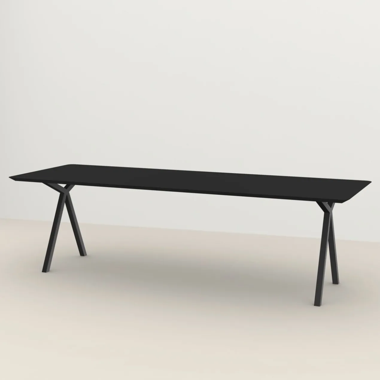 Studio HENK tafel Slim X-type Rechthoekig - zwart frame, HPL