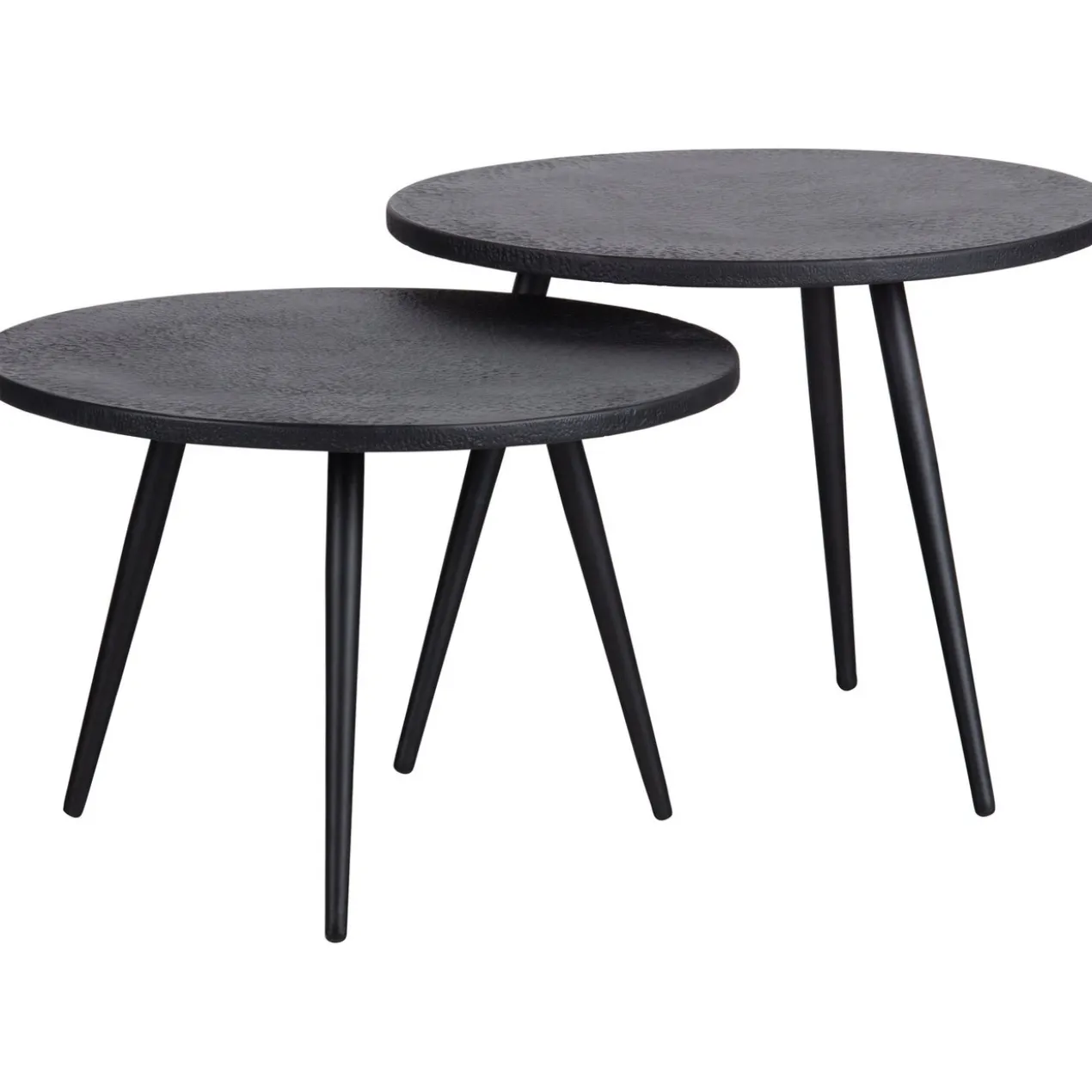 Suze bijzettafels hout/metaal zwart - set van 2