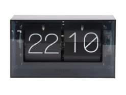 Table clock Boxed Flip acrylic black
