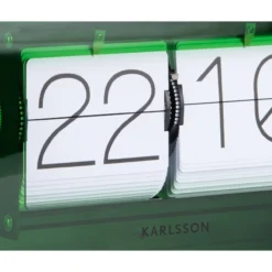 Table clock Boxed Flip acrylic green