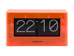 Table clock Boxed Flip acrylic neon orange