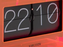 Table clock Boxed Flip acrylic neon orange