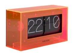 Table clock Boxed Flip acrylic neon orange