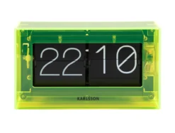 Table clock Boxed Flip acrylic neon yellow
