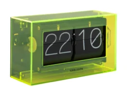 Table clock Boxed Flip acrylic neon yellow
