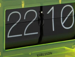 Table clock Boxed Flip acrylic neon yellow