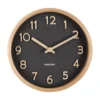 Table clock Pure wood grain black