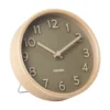 Table clock Pure wood grain moss green