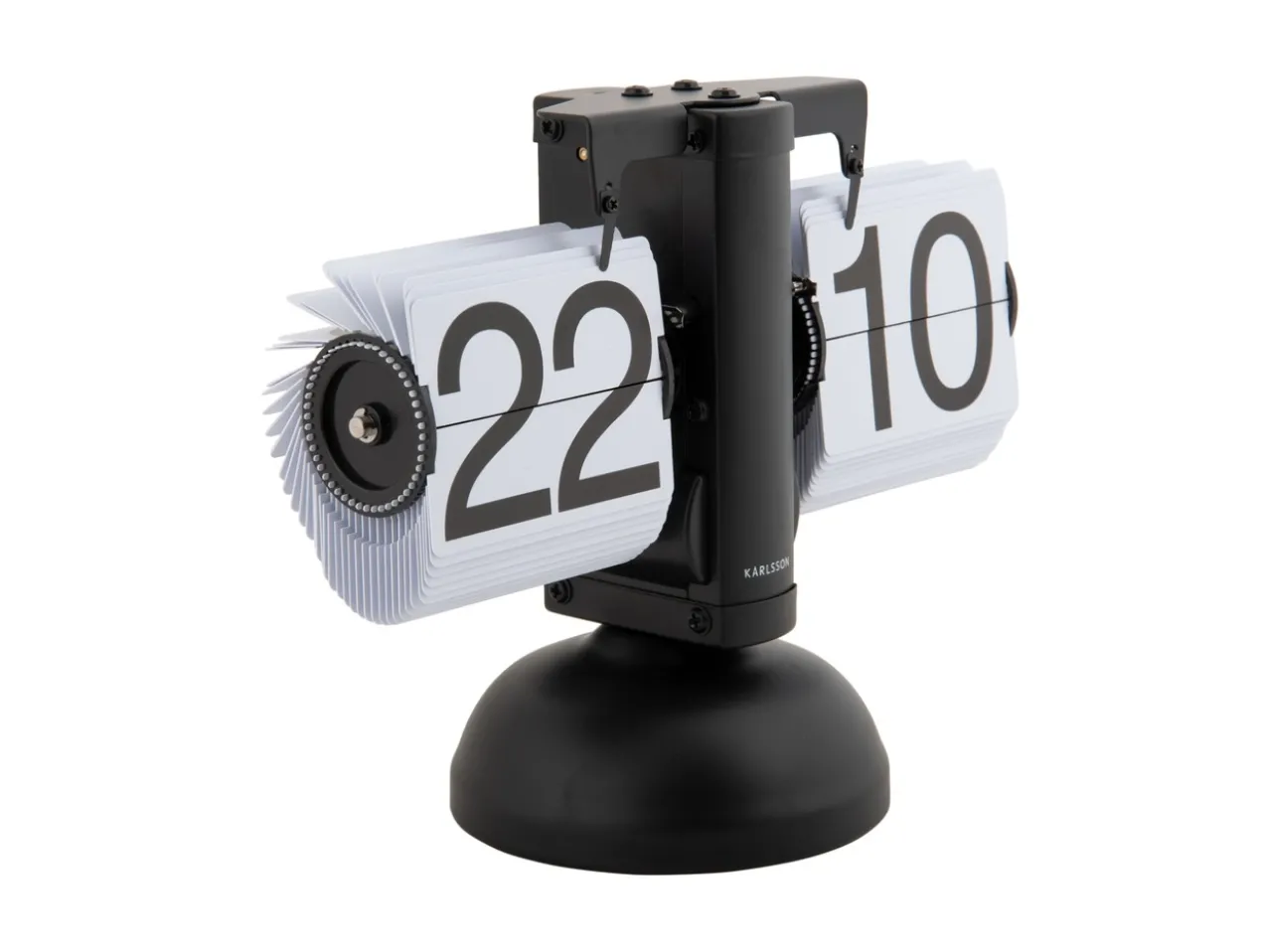 Table clock Small Flip black with white flips