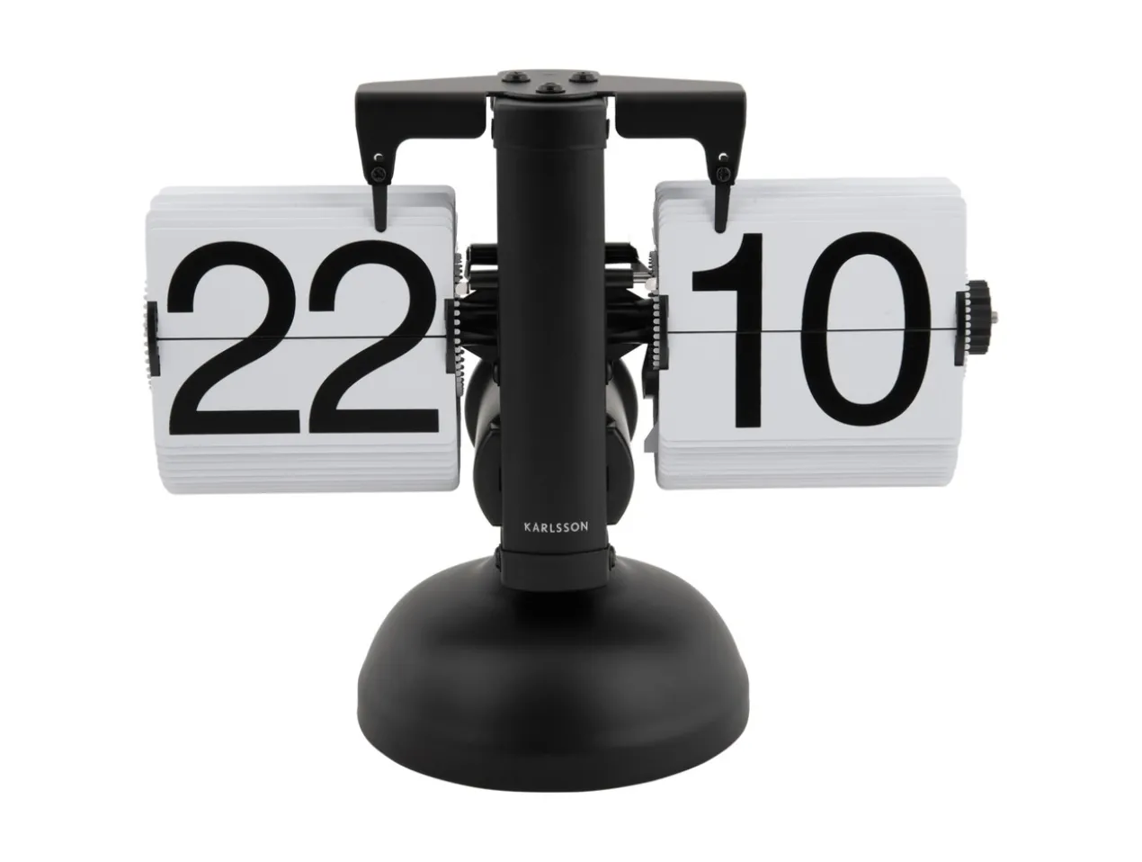 Table clock Small Flip black with white flips