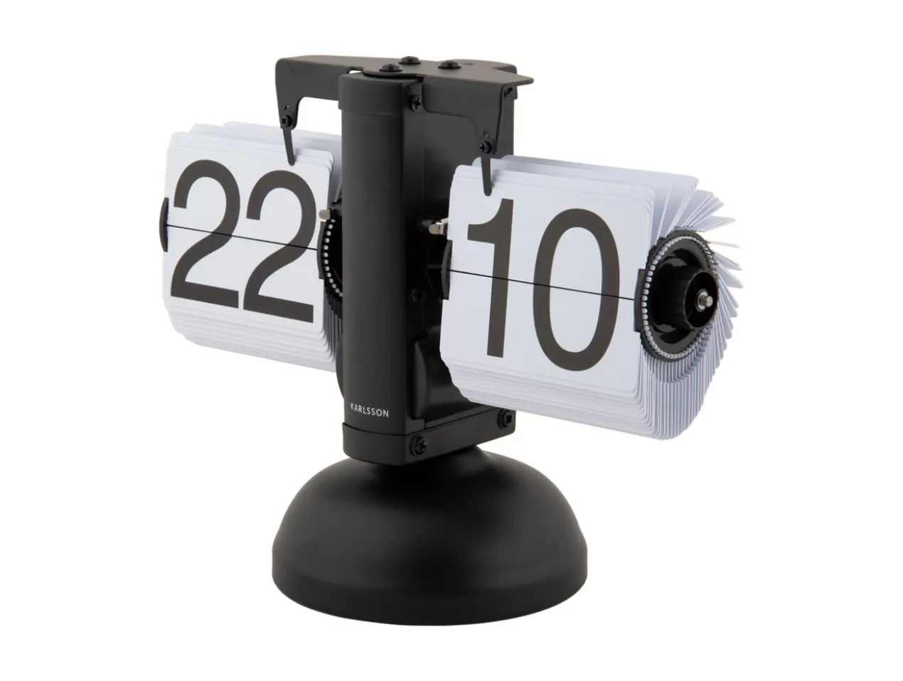 Table clock Small Flip black with white flips