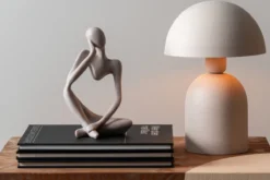 Table lamp Boaz iron textured warm grey