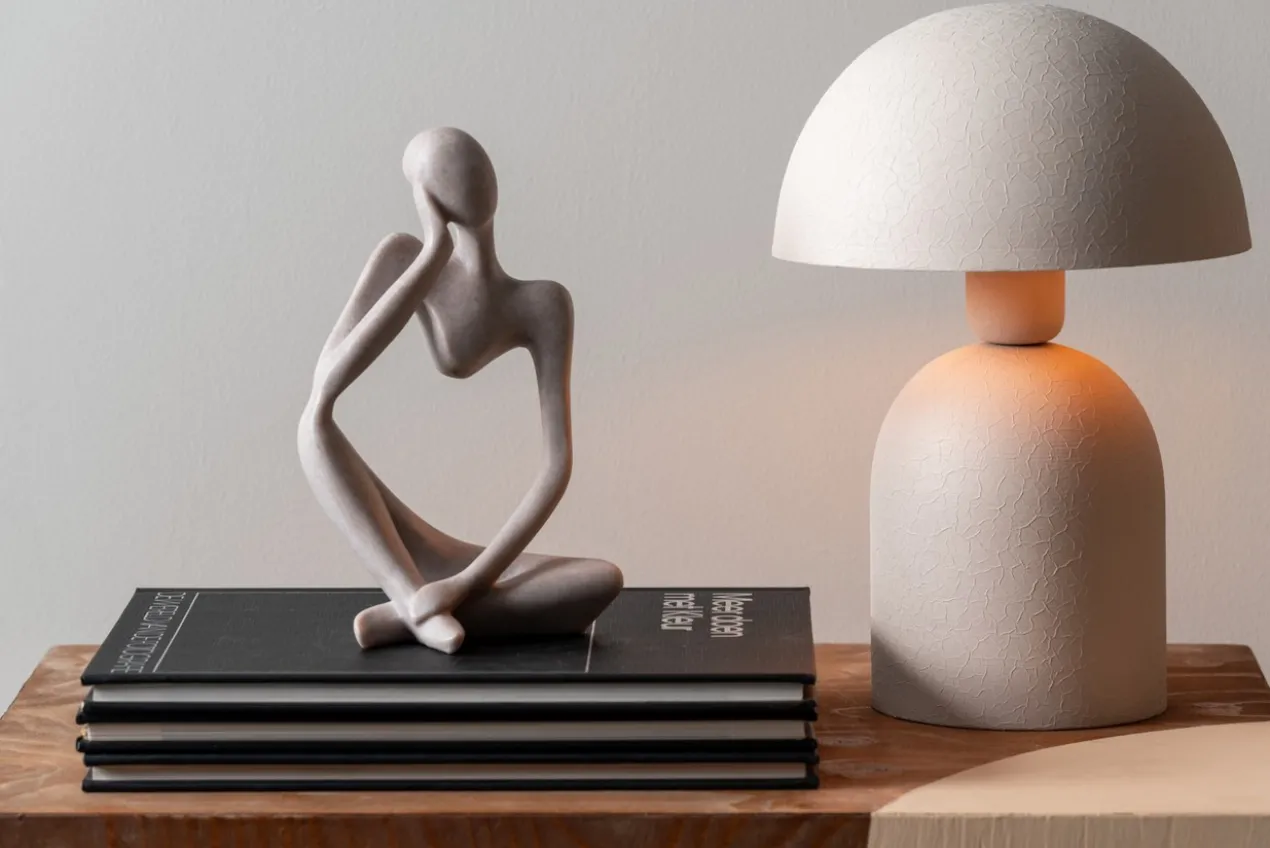 Table lamp Boaz iron textured warm grey
