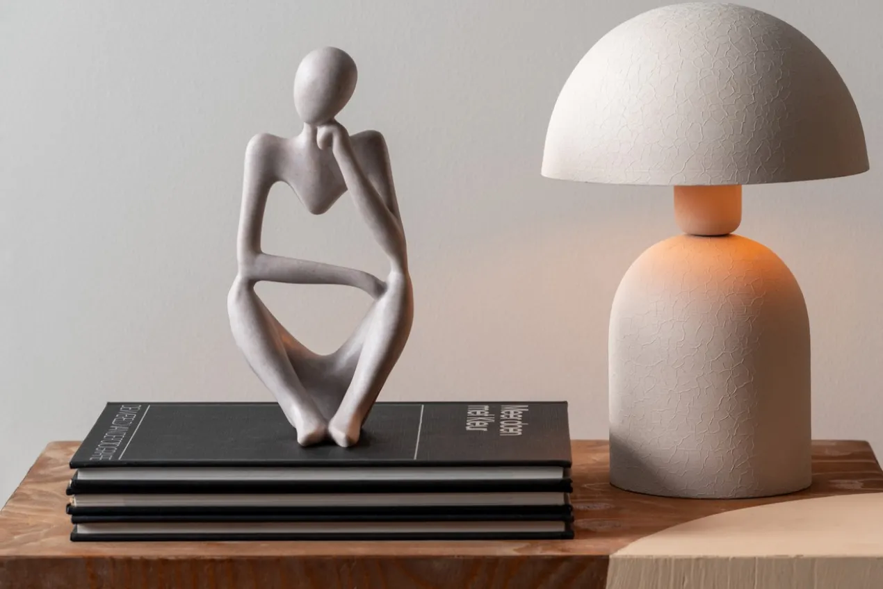 Table lamp Boaz iron textured warm grey
