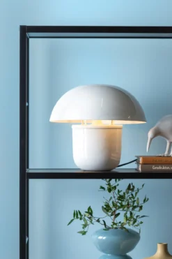 Table lamp Fat Mushroom enamel white