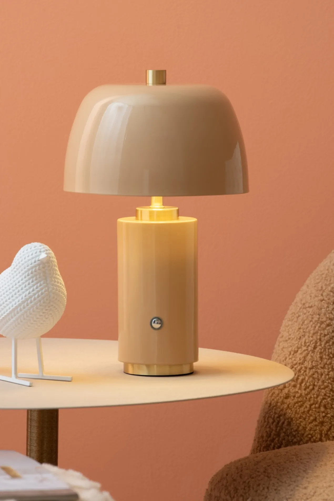 Table lamp Freya LED iron soft brown