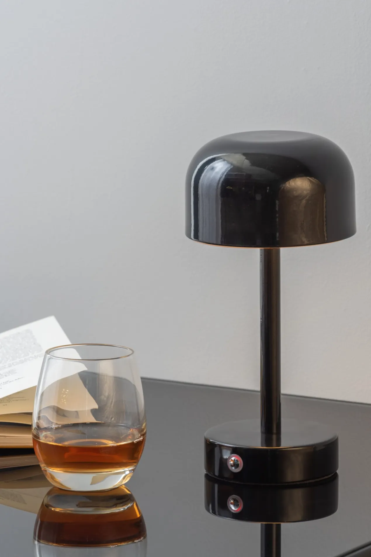 Table lamp James LED iron shiny warm grey