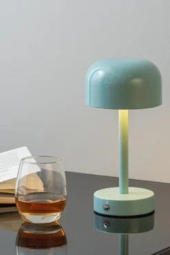 Table lamp James LED iron shiny white