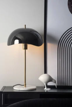 Table lamp Waved Dome enamel black