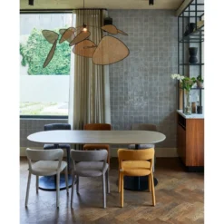 Tablo eettafel ovaal vl 220x90cm pebble grey/zwart [fsc]
