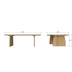 Tablo salontafel 110 cm eiken pebble grey [fsc]