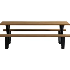Tablo tuin picknicktafel ayous zwart x-poot metaal [fsc]