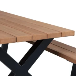 Tablo tuin picknicktafel ayous zwart x-poot metaal [fsc]