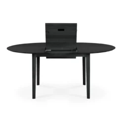 Tafel Bok - rond - uitschuifbaar 129/179 - zwart eiken