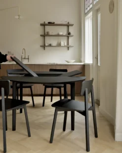 Tafel Bok - rond - uitschuifbaar 129/179 - zwart eiken