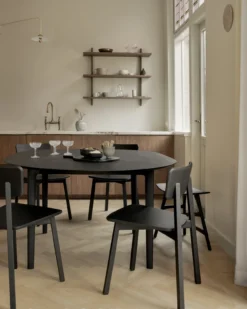 Tafel Bok - rond - uitschuifbaar 129/179 - zwart eiken