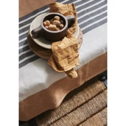 Tafelkleed Visgraat beige, zwart & bruin