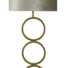 Tafellamp Capri large bronze + kap Cilinder 40x40x25cm Fendi velours taupe ( taupe binnenkant )