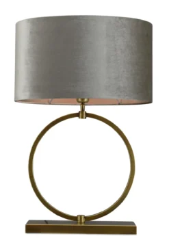 Tafellamp Devon medium bronze + kap Ovaal 45x30x25cm Fendi velours taupe ( taupe binnenkant )