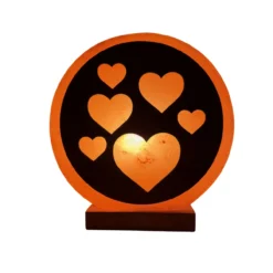 Tafellamp 3D zoutlamp hartjes